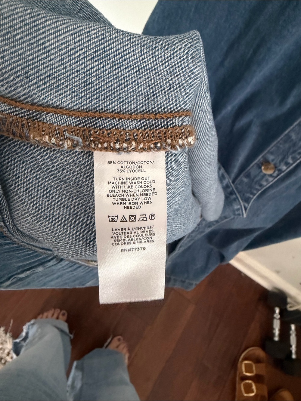 Ann Taylor Denim V-Neck Shirtdress - Picture 6 of 6